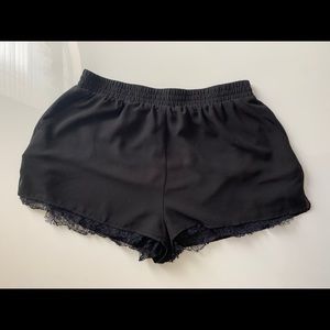 Black Lace Detail Shorts :)